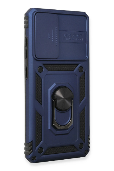 Newface Samsung Galaxy A53 5G Kılıf Pars Lens Yüzüklü Silikon - Lacivert resmi