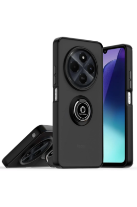 Newface Realme C75 4G Kılıf Montreal Yüzüklü Silikon Kapak - Siyah resmi