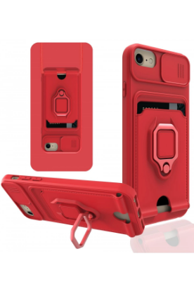 Newface iPhone 6 Kılıf Zuma Kartvizitli Yüzüklü Silikon - Kırmızı resmi