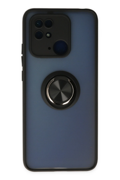 Newface Xiaomi Poco C40 Kılıf Montreal Yüzüklü Silikon Kapak - Siyah resmi