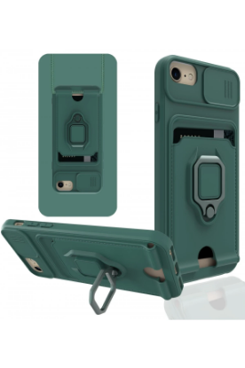 Newface iPhone 6 Kılıf Zuma Kartvizitli Yüzüklü Silikon - Yeşil resmi