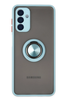 Newface Samsung Galaxy A04S Kılıf Montreal Yüzüklü Silikon Kapak - Buz Mavi resmi