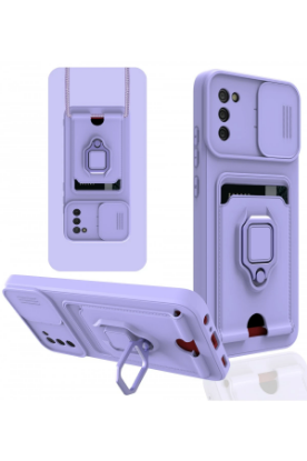 Newface Samsung Galaxy A03S Kılıf Zuma Kartvizitli Yüzüklü Silikon - Lila resmi