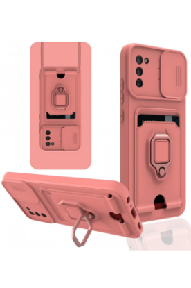 Newface Samsung Galaxy A03S Kılıf Zuma Kartvizitli Yüzüklü Silikon - Pembe resmi