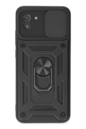 Newface Samsung Galaxy A03 Kılıf Pars Lens Yüzüklü Silikon - Siyah resmi