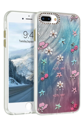 Newface iPhone 7 Plus Kılıf Blade Aynalı Desenli Kapak - Desen 4 resmi