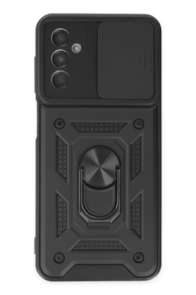 Newface Samsung Galaxy A04S Kılıf Pars Lens Yüzüklü Silikon - Siyah resmi