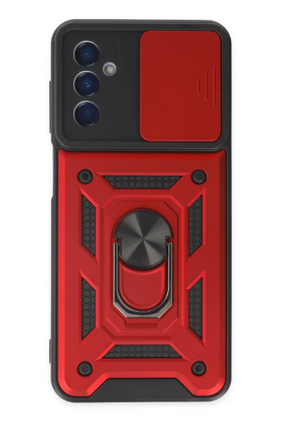 Newface Samsung Galaxy A04S Kılıf Pars Lens Yüzüklü Silikon - Kırmızı resmi