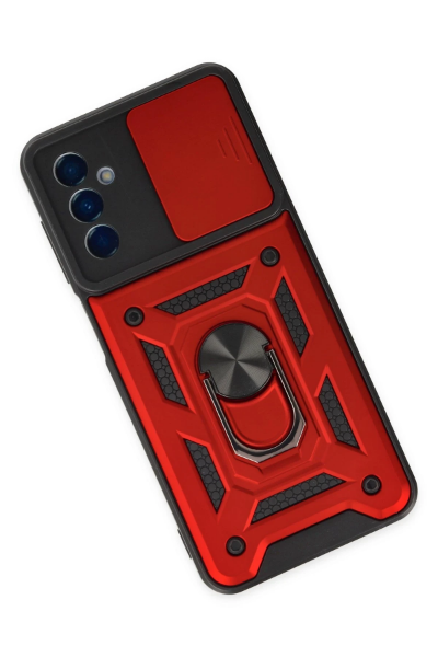 Newface Samsung Galaxy A04S Kılıf Pars Lens Yüzüklü Silikon - Kırmızı resmi