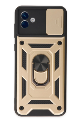 Newface Samsung Galaxy A04 Kılıf Pars Lens Yüzüklü Silikon - Gold resmi