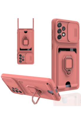 Newface Samsung Galaxy A73 5G Kılıf Zuma Kartvizitli Yüzüklü Silikon - Pembe resmi