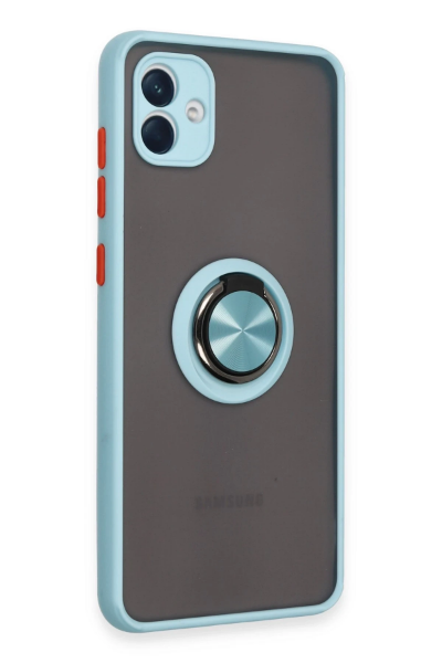 Newface Samsung Galaxy A04 Kılıf Montreal Yüzüklü Silikon Kapak - Buz Mavi resmi