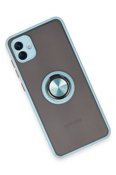 Newface Samsung Galaxy A04 Kılıf Montreal Yüzüklü Silikon Kapak - Buz Mavi resmi