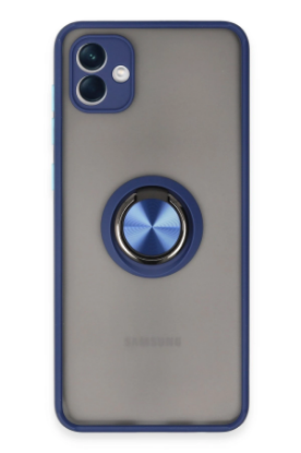 Newface Samsung Galaxy A04 Kılıf Montreal Yüzüklü Silikon Kapak - Lacivert resmi