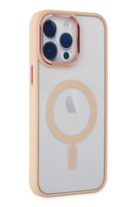 Newface iPhone 14 Pro Max Kılıf Room Magneticsafe Silikon - Pudra resmi
