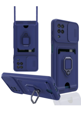 Newface Samsung Galaxy A12 Kılıf Zuma Kartvizitli Yüzüklü Silikon - Lacivert resmi