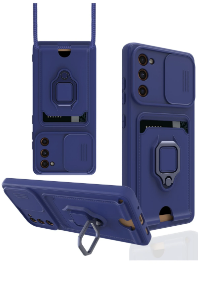 Newface Samsung Galaxy S20 FE Kılıf Zuma Kartvizitli Yüzüklü Silikon - Lacivert resmi