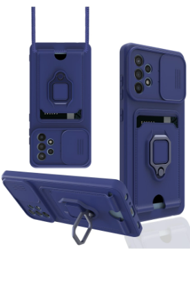 Newface Samsung Galaxy A72 Kılıf Zuma Kartvizitli Yüzüklü Silikon - Lacivert resmi