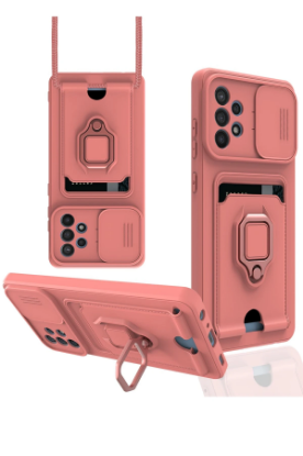 Newface Samsung Galaxy A72 Kılıf Zuma Kartvizitli Yüzüklü Silikon - Pembe resmi