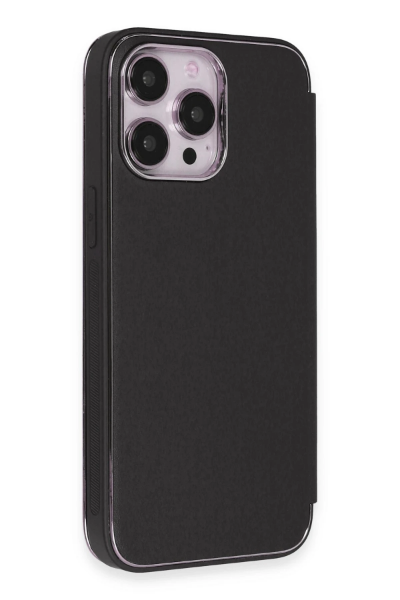 Newface iPhone 13 Pro Kılıf Dolpin Kapaklı - Siyah resmi