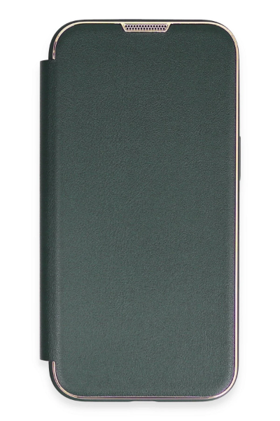 Newface iPhone 14 Pro Max Kılıf Dolpin Kapaklı - Koyu Yeşil resmi