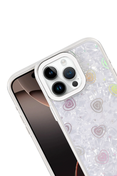 Newface Apple iPhone 15 Lumi Desenli Kapak - Beyaz resmi