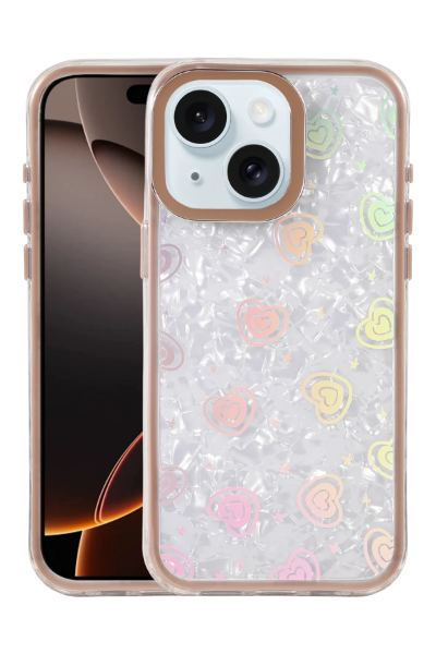 Newface Apple iPhone 15 Lumi Desenli Kapak - Çöl Titanyum resmi