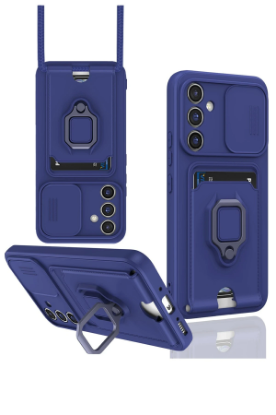 Newface Samsung Galaxy A54 5G Kılıf Zuma Kartvizitli Yüzüklü Silikon - Lacivert resmi