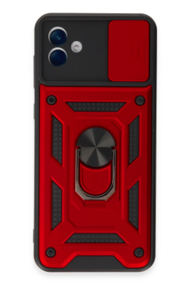 Newface Samsung Galaxy A04E Kılıf Pars Lens Yüzüklü Silikon - Kırmızı resmi