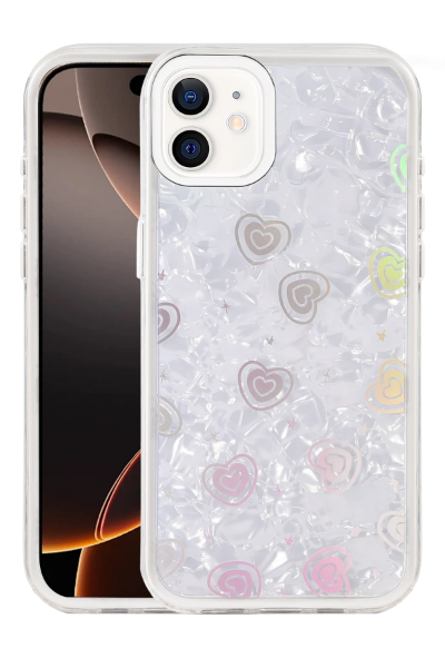 Newface Apple iPhone 11 Lumi Desenli Kapak - Beyaz resmi