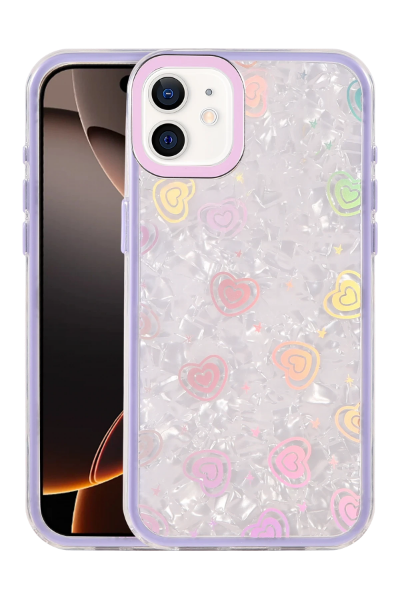 Newface Apple iPhone 11 Lumi Desenli Kapak - Mor resmi