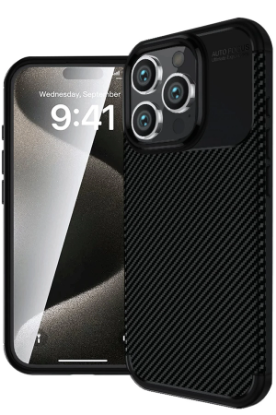 Newface iPhone 16 Pro Max Kılıf Auto Focus Karbon Kapak - Siyah resmi