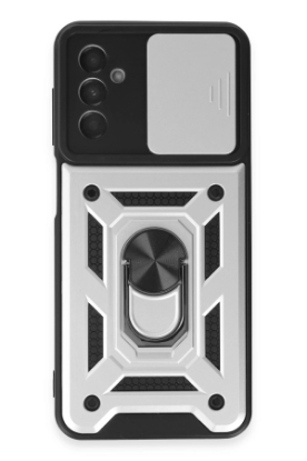 Newface Samsung Galaxy A14 4G Kılıf Pars Lens Yüzüklü Silikon - Gümüş resmi