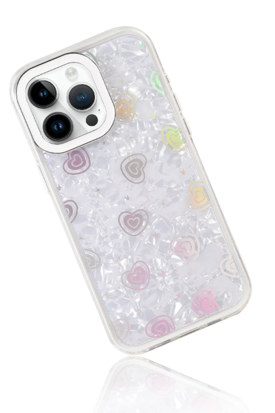 Newface Apple iPhone 16 Lumi Desenli Kapak - Beyaz resmi