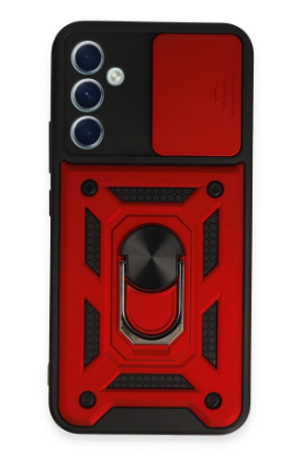 Newface Samsung Galaxy A34 5G Kılıf Pars Lens Yüzüklü Silikon - Kırmızı resmi