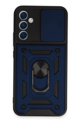 Newface Samsung Galaxy A34 5G Kılıf Pars Lens Yüzüklü Silikon - Lacivert resmi