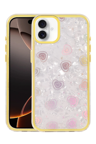 Newface Apple iPhone 16 Lumi Desenli Kapak - Sarı resmi