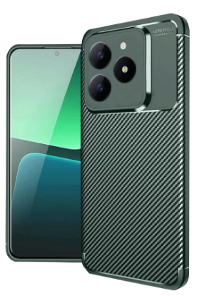 Newface Realme C61 Kılıf Auto Focus Karbon Kapak - Koyu Yeşil resmi