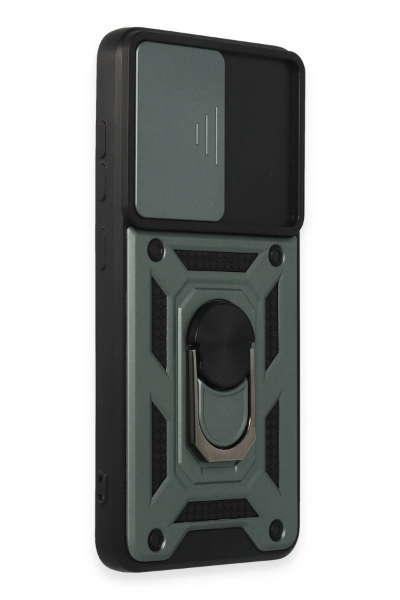 Newface Samsung Galaxy S21 FE Kılıf Pars Lens Yüzüklü Silikon - Yeşil resmi