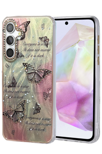 Newface Samsung Galaxy A35 5G Kılıf Blade Aynalı Desenli Kapak - Desen 6 resmi