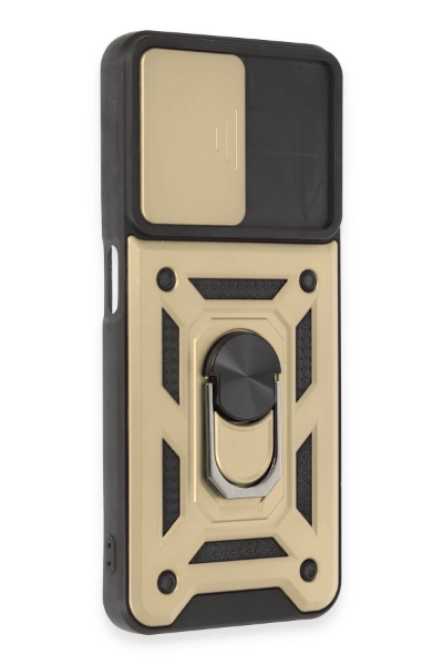 Newface Realme C35 Kılıf Pars Lens Yüzüklü Silikon - Gold resmi