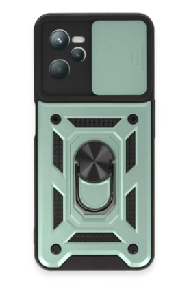 Newface Realme C35 Kılıf Pars Lens Yüzüklü Silikon - Yeşil resmi