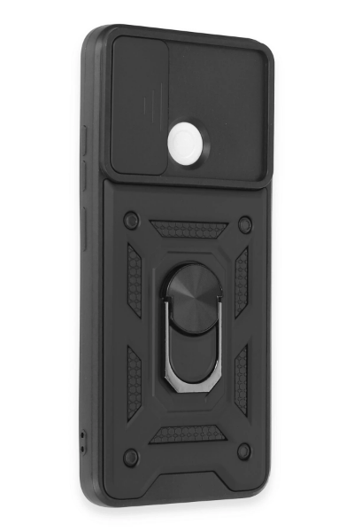 Newface Xiaomi Redmi 12C Kılıf Pars Lens Yüzüklü Silikon - Siyah resmi