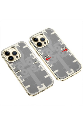 Newface iPhone 13 Pro Kılıf Mekanik Bumper Kapak - Gold resmi