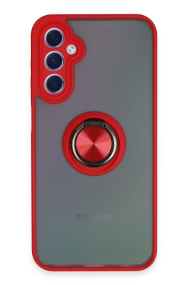 Newface Samsung Galaxy A24 4G Kılıf Montreal Yüzüklü Silikon Kapak - Kırmızı resmi