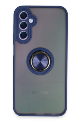 Newface Samsung Galaxy A24 4G Kılıf Montreal Yüzüklü Silikon Kapak - Lacivert resmi