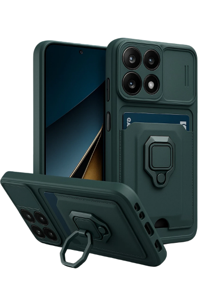 Newface Xiaomi Mi 14T Pro Kılıf Zuma Kartvizitli Yüzüklü Silikon - Yeşil resmi