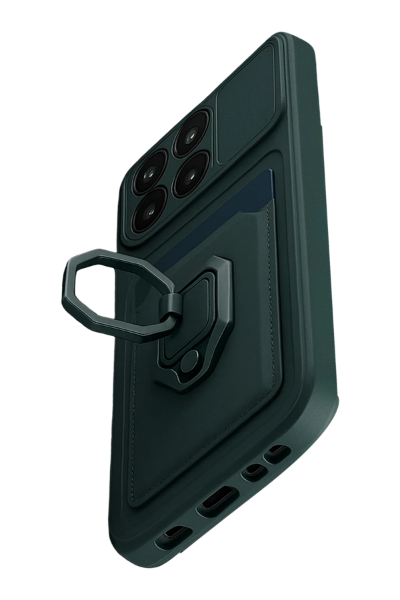 Newface Xiaomi Mi 14T Pro Kılıf Zuma Kartvizitli Yüzüklü Silikon - Yeşil resmi