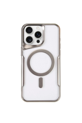 Newface iPhone 14 Pro Kılıf Boyi Magsafe Silikon Kapak - Gümüş resmi