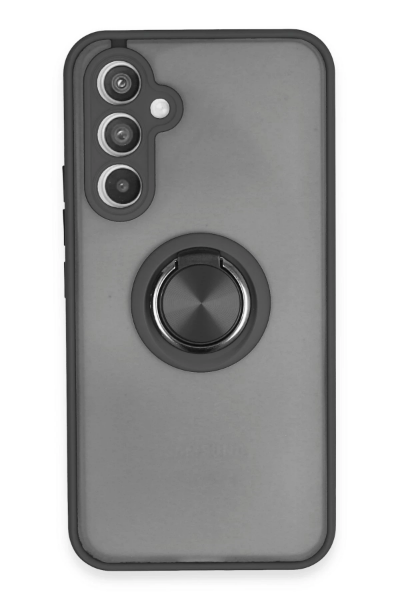 Newface Samsung Galaxy A54 5G Kılıf Montreal Yüzüklü Silikon Kapak - Siyah resmi